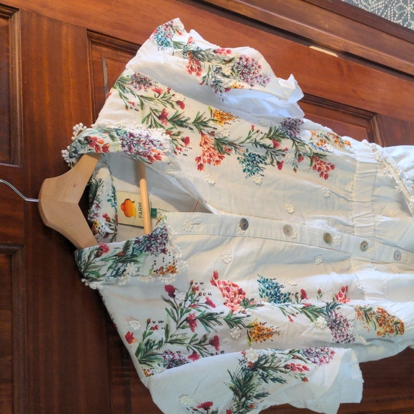 Farm Rio Jumpsuit white floral lace Large - Picture 2 of 8